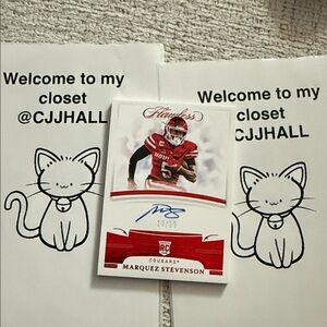 Panini Flawless- Marquez Stevenson Autographed Rookie Card - Red & White